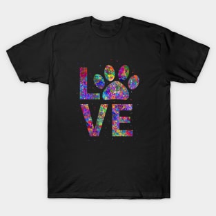 Dog lover paw icon watercolor T-Shirt